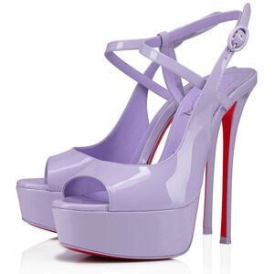 Christian Louboutin So Jenlove Alta 150 Purple Platform Sandal Heel Pump 36